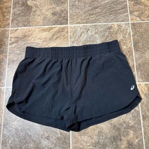 Asics Women’s Running Shorts Split Hem Lightweight Silver Black Size XL